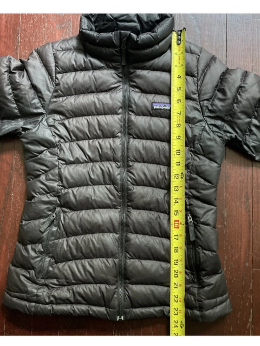 PATAGONIA GIRLS youth DOWN SWEATER BLACK JACKET PUFFER ZIP POCKET kids size XL
